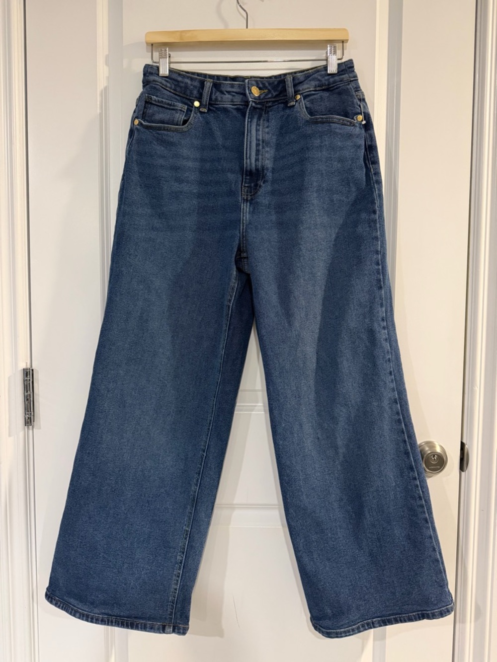 Michael Kors Cotton Blend Classic Wide-Leg Jeans - #54